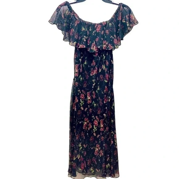 Polo by Ralph Lauren Silk Crepe Floral Dress NWT Size 8‎ - Picture 6 of 12